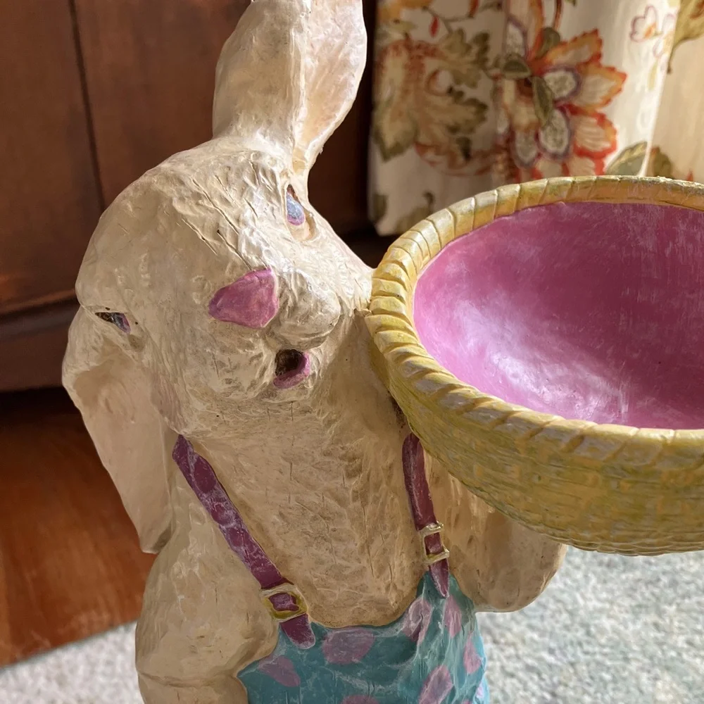 18” Adorable Bunny Vintage Papier-mache or resin figurine. Perfect for Easter. - Picture 2 of 7